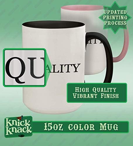 Presentes Knick Knack Fatner? - Alça de cor cerâmica de 15 onças e xícara de caneca de café interna, preto