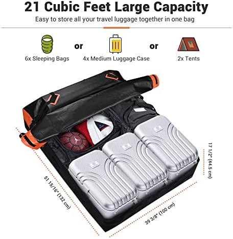 Bolsa de transportadora de carga da telhado de carro Yescom 21 pés cúbicos 900d Impermeável 6 ganchos de porta de bagagem de bagagem