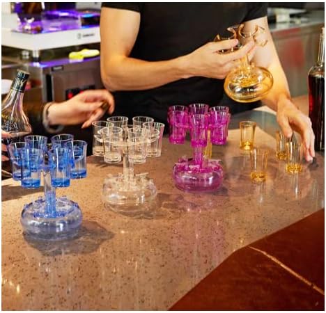 6 Dispensador de vidro e suporte de vidro, melhor para líquidos, coquetéis, vinho, suco e bebidas de festa