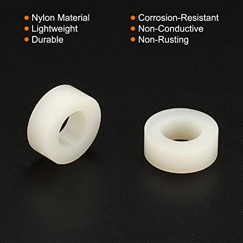 Lavadora de espaçador redondo Patikil, nylon de 48 pacote de 6,2 mm x 11 mm od x 4 mm para parafusos m6 bloco de impressão