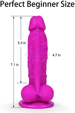7.I polegada de silicone realista Dildo para iniciantes: vibrador de pênis pequeno de pênis com forte copo de sucção para jogo sem