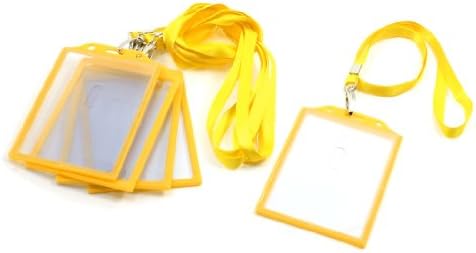 Uxcell plástico vertical work working Id Badge Card Case, 5 peças, amarelo