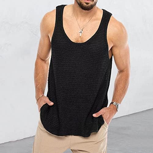 Ymosrh tanque masculino Tampa de ginástica camiseta de ginástica de malha de malha