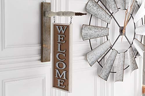 K&K Interiors Arrow Holder Decorativo Signing Sign, branco