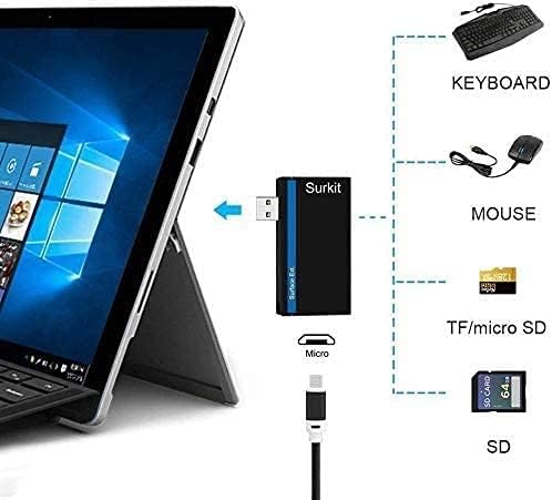 Navitech 2 em 1 laptop/tablet USB 3.0/2.0 Adaptador de cubo/entrada Micro USB com SD/micro sd leitor de cartão compatível