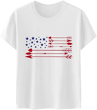 4 de julho camisetas camisetas para mulheres Camisetas O-Gobes Camisetas Americanas Estrelas das Estrelas Tiradas Túdos