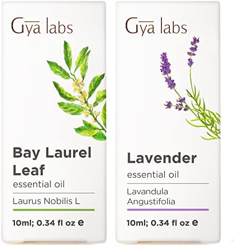 Óleo de folha de louro e óleo de lavanda - Gya Labs Sweet Slumbers Set para sono de qualidade todas as noites - de óleos