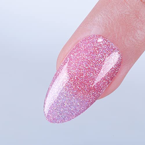 Esmalte de gel imtiti, 1 pcs 15ml glitter orquídea translúcida cor rosa molho de imersão UV LED LED Gel Polish unhas de manicure