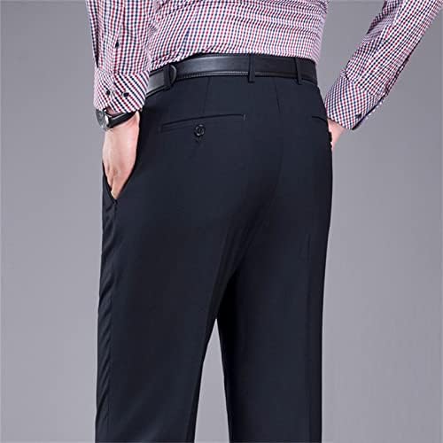 Calça de cintura alta básica da cintura masculina FIT FIT CONFORTO CONFIZADO CHAKI PONTES LUZ Business Business Solid Cor