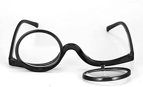 QueenBox +1.5 de maquiagem de maquiagem de óculos de leitura flip len Cosmético Maquia