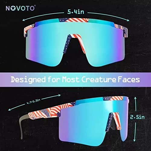 Óculos de sol esportivos polarizados Novoto para homens e mulheres, óculos de sol de proteção UV400 para juventude,