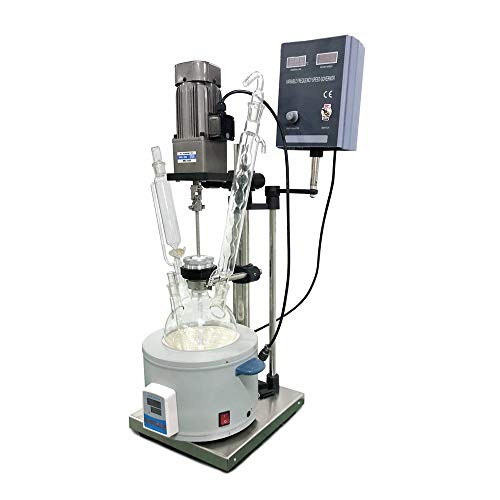 Vaso de reação laboratorial de camada única Hnzxxib 5L com banho de aquecimento para refluxo e destilação da solução