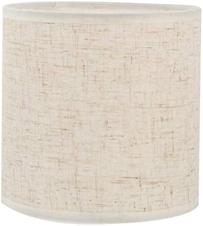 Lurrose linho tambor tons de tecido abajur para candeeiros de mesa e piso formato de luz do cilindro de aranha de