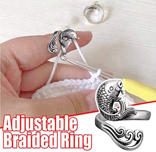 Aunhar ferramentas de tricô do tipo anel de anel de fio guias de mola de dedo Acessórios de costura de dedal de dedo Trial ferramenta