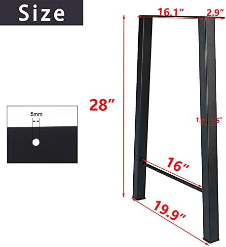 Tengchang 2 PCs 28 '' Trapezoid Tabel Dinning Legs Metal Metal Desk Pernas Móveis Diy