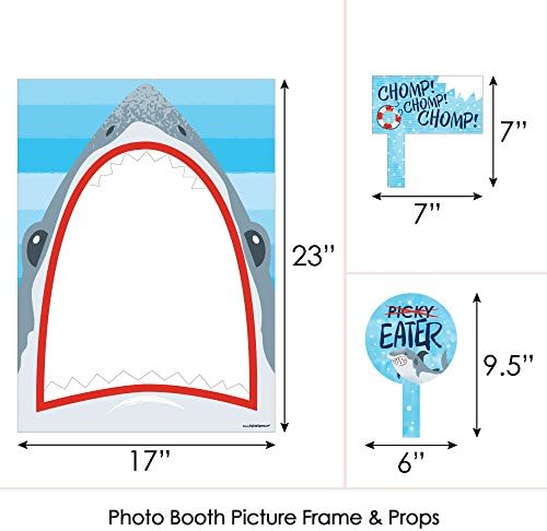 Big Dot Of Happiness Shark Zone - Jawsome Shark Party ou Festa de Aniversário Selfie Photo Booth Picture Frame and adereços