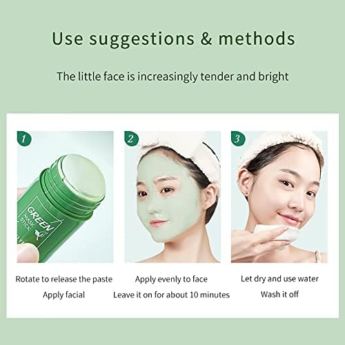 Ke1clo máscara de chá verde para o rosto, hidratante máscara facial removedor de cravo com extrato de chá verde, limpeza de