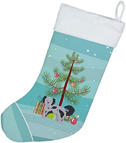 Tesouros de Caroline CK3872CS SHIH POO Árvore de Natal Meias de Natal, lareira pendurando meias de Natal Decorações de