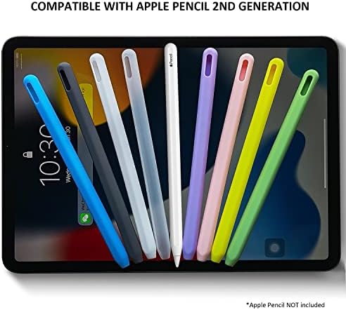 Manga de estojo de lápis de silicone macio Slim compatível com Apple Pencil 2ª geração, suporte para lápis não deslizante para