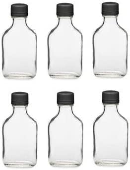 Frascos premium de 12 pacote, garrafas de frasco de vidro de 100 ml com tampas evidentes de violação preta, com um funil