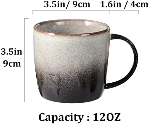 Caneca de café cerâmica de fighver, forno artesanal, copo de chá de porcelana alterado com bordo para café