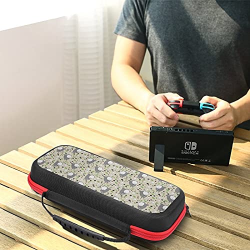 Anime Art Totoro Bolsa fofa, troca de viagens de transporte para switch Lite Console e acessórios, bolsas de armazenamento