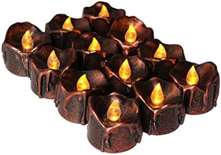 Decorações de casa de Halloween, 6pcs Luzes de vela sem chamas LED Velas de revestimento elétrico para decoração de