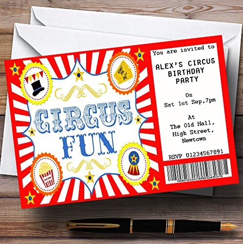 Red Circus Ticket Theme tem tema personalizado para festas de festa