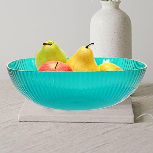 Kichvoe Home Divertente Fruta Bowl Bowls Plástico Tigela Grande Tigela de servir com acabamento dourado Basquete de frutas