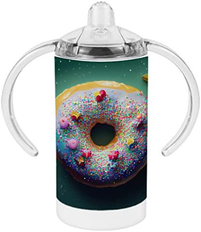 Donut Art Sippy Cup - Magic Baby Sippy Cup - Copa com canudinho colorido