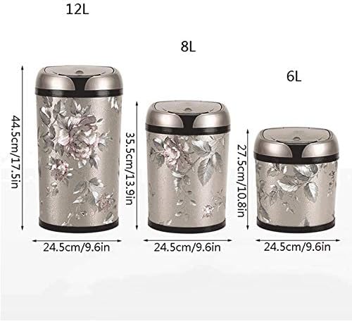 YFQHDD 6L 8L 12L Tipo indutivo Lixo pode sensor inteligente de cozinha automática e lixo do banheiro lixo aço inoxidável lixo