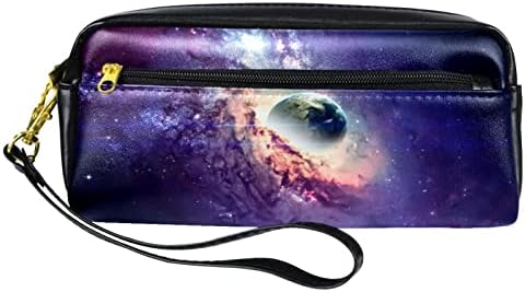 Bolsa de papes de casos de caneta de caneta para bolsa de armazenamento grande para escola e escritório, galáxia no espaço