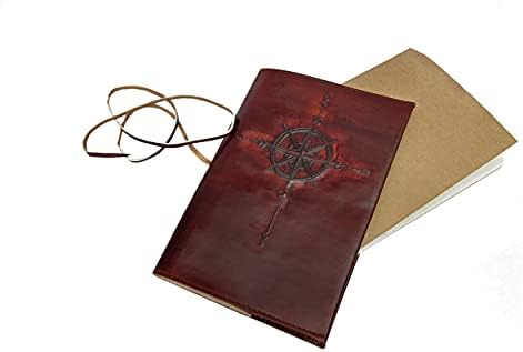 Notebooks de couro de couro genuíno Revista Brown Brown ligado vintage Recarregável em espiral artesanal diariamente no bloco