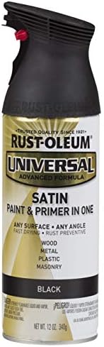 Rust-Oleum 245197-2pk Pintura de esmalte universal universal, 2 pacote, preto de cetim, 2 peças