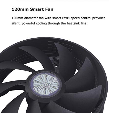 Akasa Performance Girlower AMD Cooler com ventilador de 120 mm | Cooler da CPU | Controle de velocidade do ventilador PWM |
