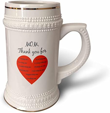 3drose Big Red Heart com texto dentro e acima para mamãe - 22oz de caneca de Stein