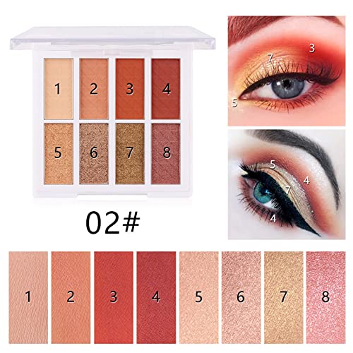 NPKGVia Mattes Small Plate Plate Portable Eyeshadow 8 Paletas de Eyeshadow Colors Adequadas para qualquer Cientista de Maquiagem