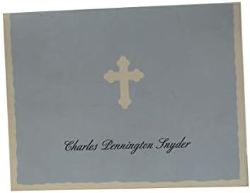 San Lori Conjunto de 40 notas e envelopes de agradecimento religioso, cruz azul e branco