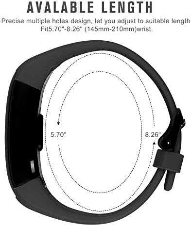 Substituição de bandas compatíveis com Wizvv para Garmin VivoSmart HR, com pulseira de fitness de fivela de metal