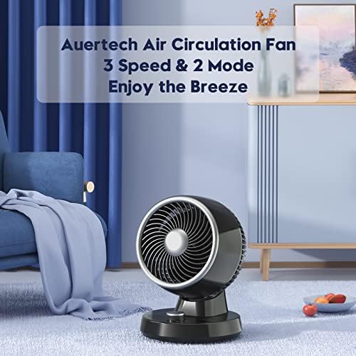 Auertech Air Circulator Fan, ventilador de mesa portátil com 90 ° Auto-ocilação, 6 configurações de cabeça inclinada,