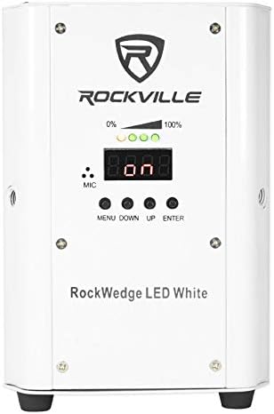 Rockville RGBWA+UV Recarregável Wireless Wash DJ Up-Light em branco (LED de rockwedge