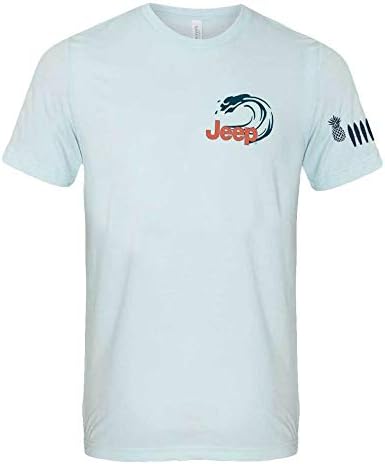 Jeep Premium Beachin Good Time T-Shirt com Surfboard & Pineapple Grille Logo na manga