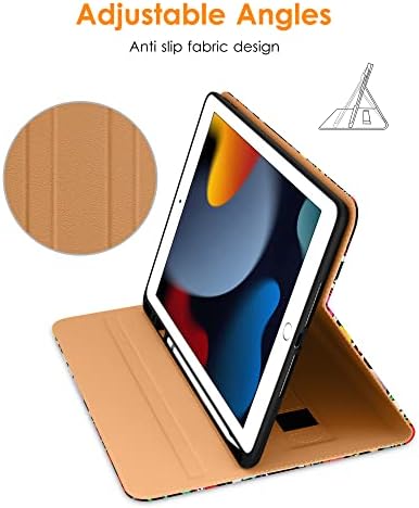 DTTO iPad 9/8/7ª geração de 10,2 polegadas estojo 2021/2020/2019, fólio de fólio de couro premium cobertura com protetor de tela e