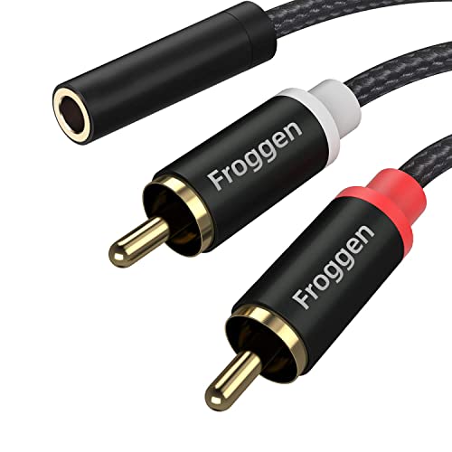 3,5 mm fêmea a 2 Cabo estéreo masculino de RCA, 3,5 mm a RCA Adaptador Auxiliar Bidirecional Auxiliar Y Compatível para