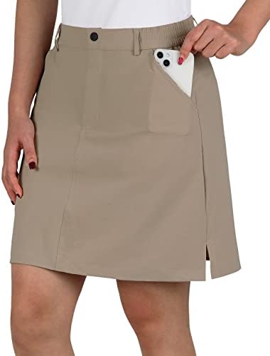 ANIVivo feminino Skorts Saias de 18 Skorts casuais de caminhada ao ar livre com bolsos de zíperas rápidas seco lamas leves