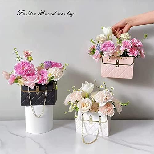 Tracuna Flower Paper Box - Caixa de presente de alça de casamento, caixas de flores do dia dos namorados, sacolas de embrulho