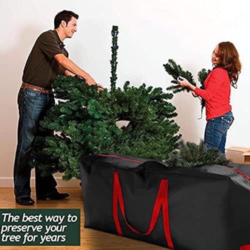 Armazenamento de decoração de férias, rolando árvore de natal Stand com zíper duplo alto artificial desmontado árvores sacos de