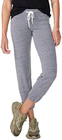 Monrow Women's Supersoft Fleece High Sortlants, material super macio, corte de perna reta casual e tornozelos em faixas