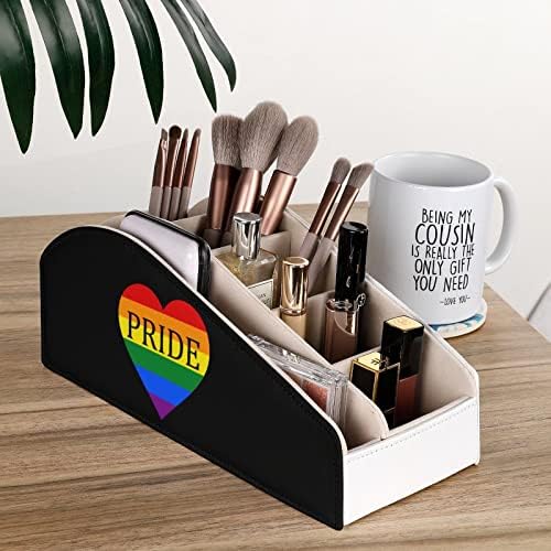 Orgulho gay Love Heart TV TV Remote Control tits Organizer Box Pen Pencil Desk Storage Caddy com 6 compartimento