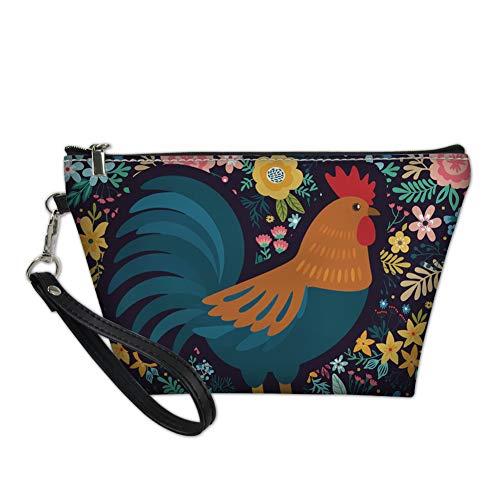 Uzzuhi Cartoon Flor Galo de maquiagem Bolsa multifuncional pequena com maça